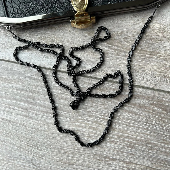 Japan Brand Faux Leather Egyptians Art Chain Clutch Shoulder Bag - Picture 5 of 15